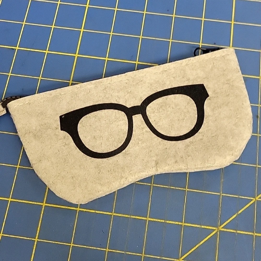 Gray Woolish Glasses Zipper Case Black